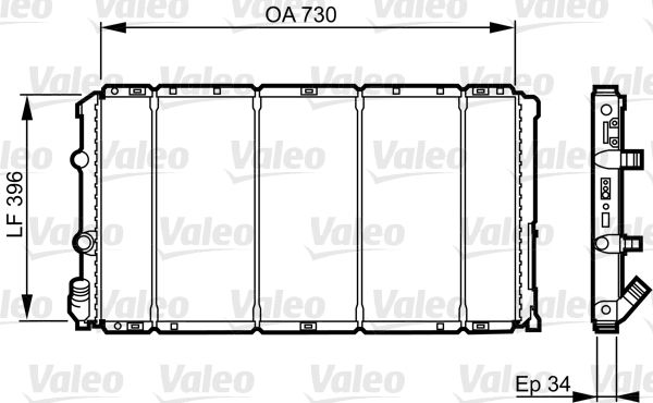 732050 VALEO Радиатор, охлаждение двигателя