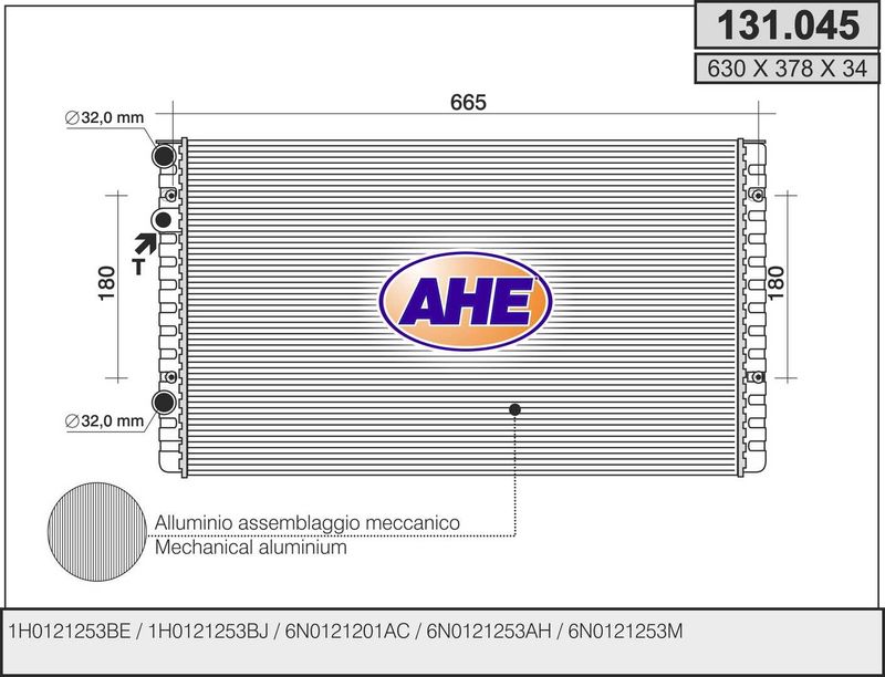 131045 AHE Радиатор, охлаждение двигателя