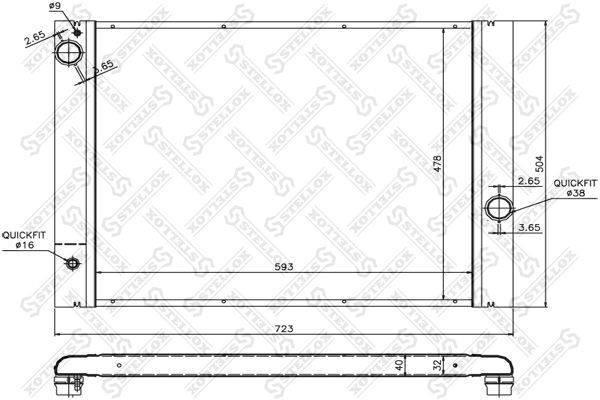 1025155SX STELLOX Радиатор, охлаждение двигателя