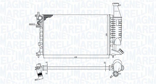 350213186400 MAGNETI MARELLI Радиатор, охлаждение двигателя