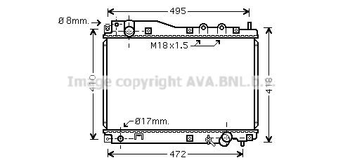 HD2204 AVA QUALITY COOLING Радиатор, охлаждение двигателя