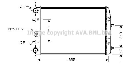 SAA2008 AVA QUALITY COOLING Радиатор, охлаждение двигателя