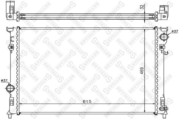 1025627SX STELLOX Радиатор, охлаждение двигателя