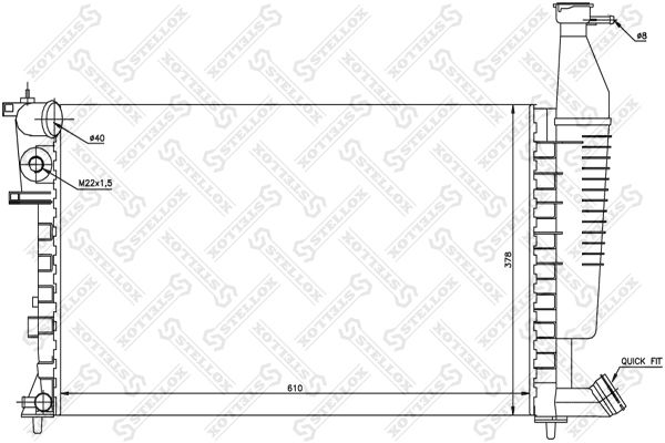 1025297SX STELLOX Радиатор, охлаждение двигателя