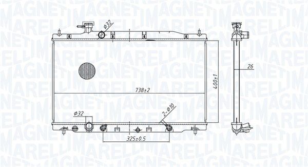 350213179900 MAGNETI MARELLI Радиатор, охлаждение двигателя