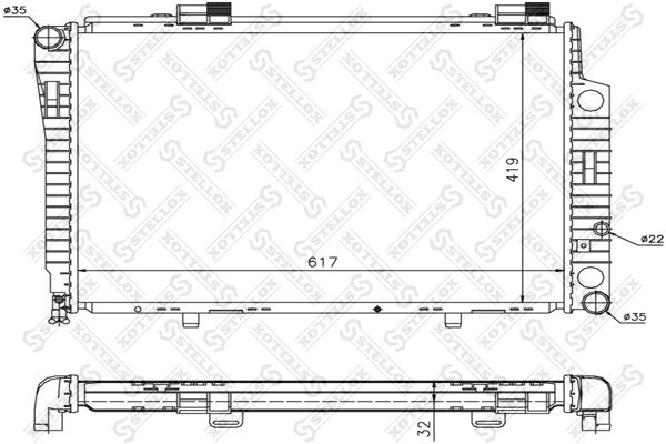 1025917SX STELLOX Радиатор, охлаждение двигателя