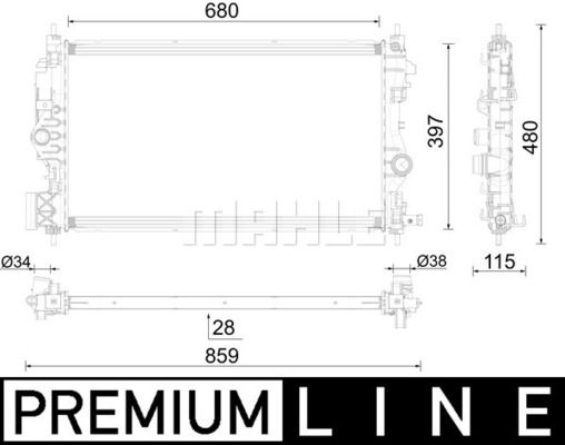 CR2590000P MAHLE Радиатор, охлаждение двигателя