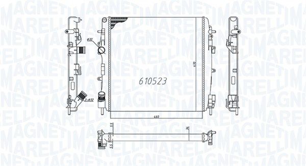 350213995000 MAGNETI MARELLI Радиатор, охлаждение двигателя