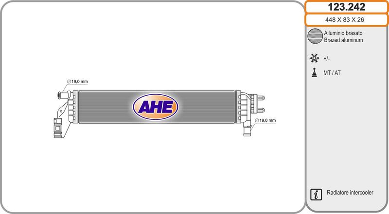 123242 AHE Радиатор, охлаждение двигателя