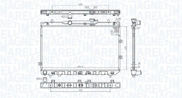 350213197100 MAGNETI MARELLI Радиатор, охлаждение двигателя