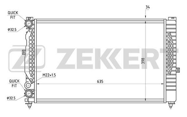 MK1065 ZEKKERT Радиатор, охлаждение двигателя