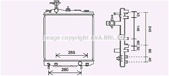 MT2265 AVA QUALITY COOLING Радиатор, охлаждение двигателя