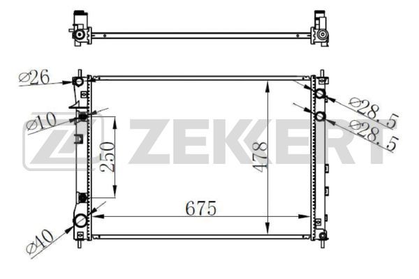 MK1562 ZEKKERT Радиатор, охлаждение двигателя