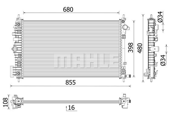 CR2698000P MAHLE Радиатор, охлаждение двигателя