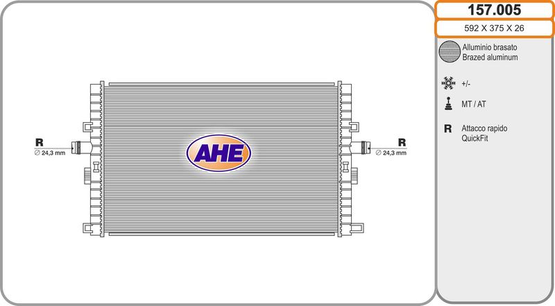 157005 AHE Радиатор, охлаждение двигателя