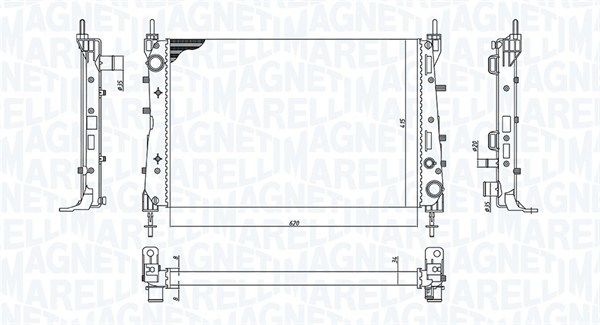 350213199100 MAGNETI MARELLI Радиатор, охлаждение двигателя