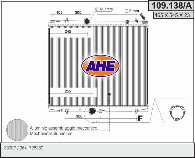 109138A AHE Радиатор, охлаждение двигателя