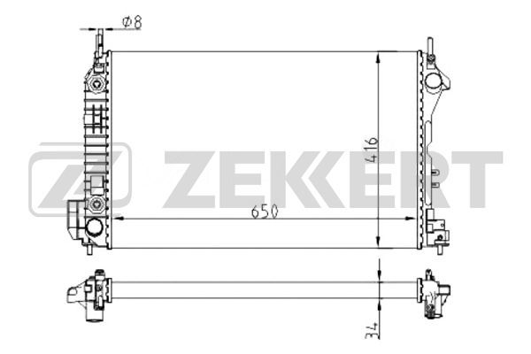 MK1525 ZEKKERT Радиатор, охлаждение двигателя