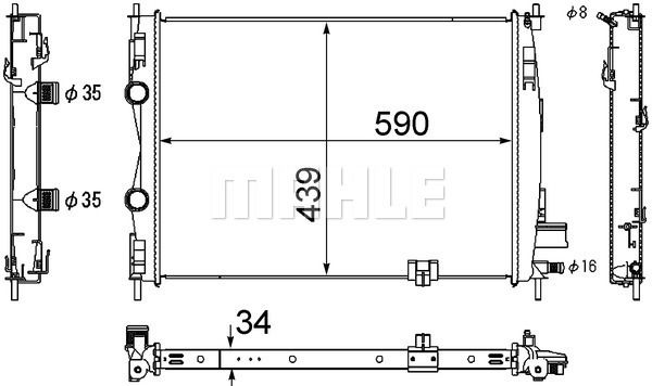 CR1075000S MAHLE Радиатор, охлаждение двигателя