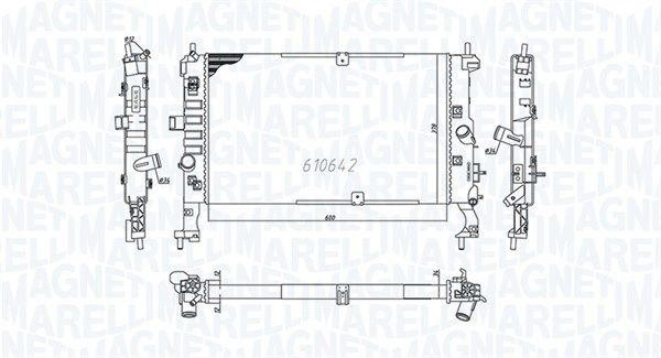 350213972000 MAGNETI MARELLI Радиатор, охлаждение двигателя