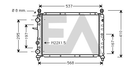 31R25080 EACLIMA Радиатор, охлаждение двигателя