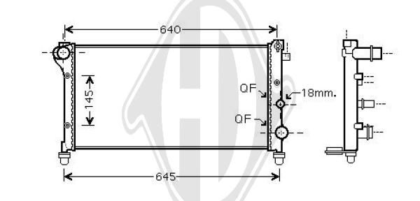 DCM1999 DIEDERICHS Радиатор, охлаждение двигателя