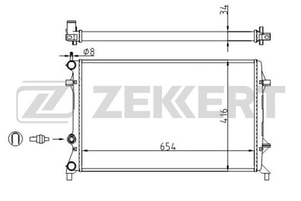 MK1526 ZEKKERT Радиатор, охлаждение двигателя