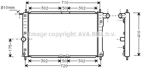 DW2016 AVA QUALITY COOLING Радиатор, охлаждение двигателя