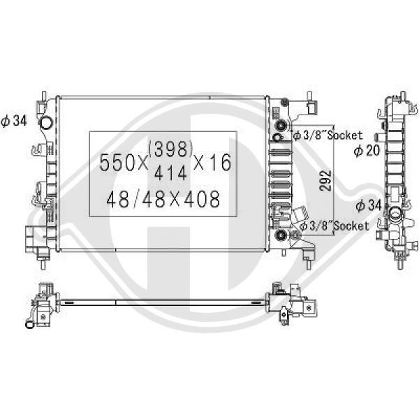 DCM1640 DIEDERICHS Радиатор, охлаждение двигателя