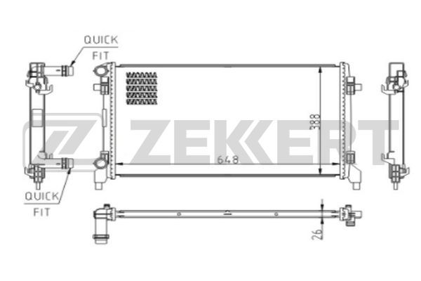 MK1606 ZEKKERT Радиатор, охлаждение двигателя