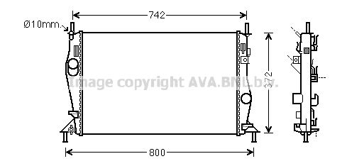 FDA2596 AVA QUALITY COOLING Радиатор, охлаждение двигателя