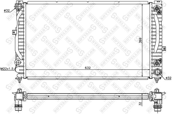 1025139SX STELLOX Радиатор, охлаждение двигателя