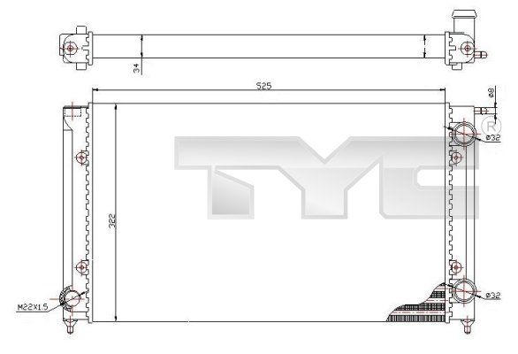 7370058 TYC Радиатор, охлаждение двигателя