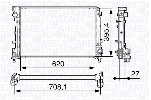 350213131700 MAGNETI MARELLI Радиатор, охлаждение двигателя