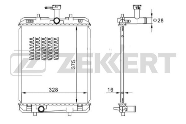 MK1560 ZEKKERT Радиатор, охлаждение двигателя