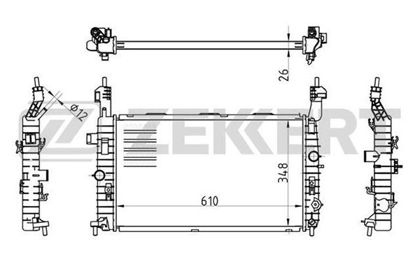 MK1175 ZEKKERT Радиатор, охлаждение двигателя