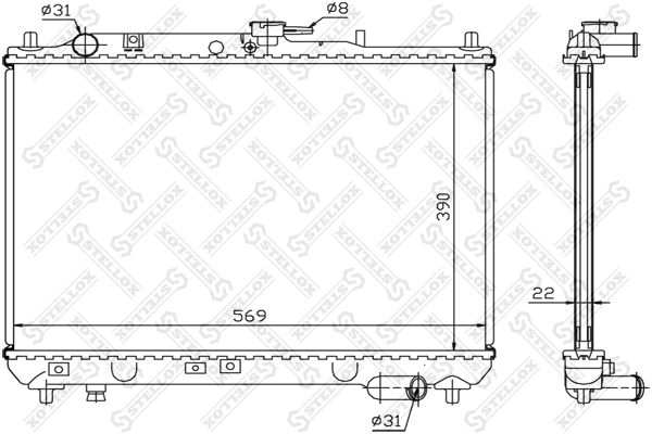 1025292SX STELLOX Радиатор, охлаждение двигателя