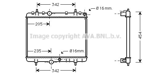 PEA2241 AVA QUALITY COOLING Радиатор, охлаждение двигателя