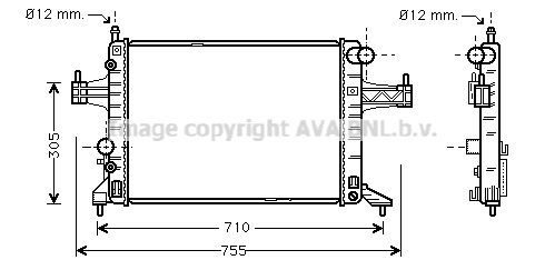 OLA2304 AVA QUALITY COOLING Радиатор, охлаждение двигателя