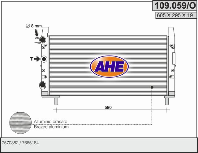 109059O AHE Радиатор, охлаждение двигателя