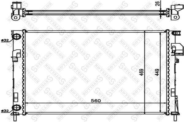 1026003SX STELLOX Радиатор, охлаждение двигателя