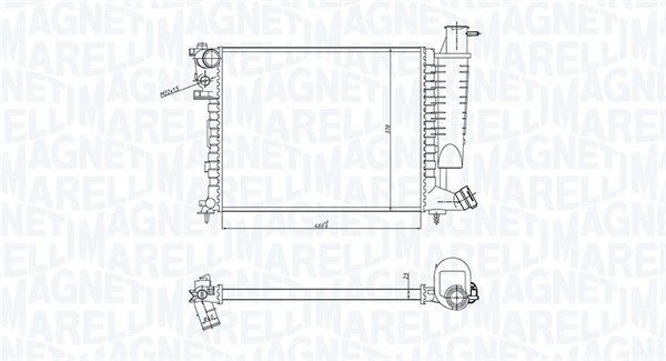 350213183400 MAGNETI MARELLI Радиатор, охлаждение двигателя