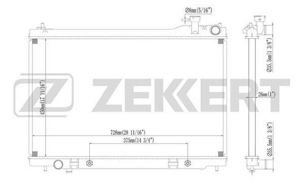 MK1195 ZEKKERT Радиатор, охлаждение двигателя