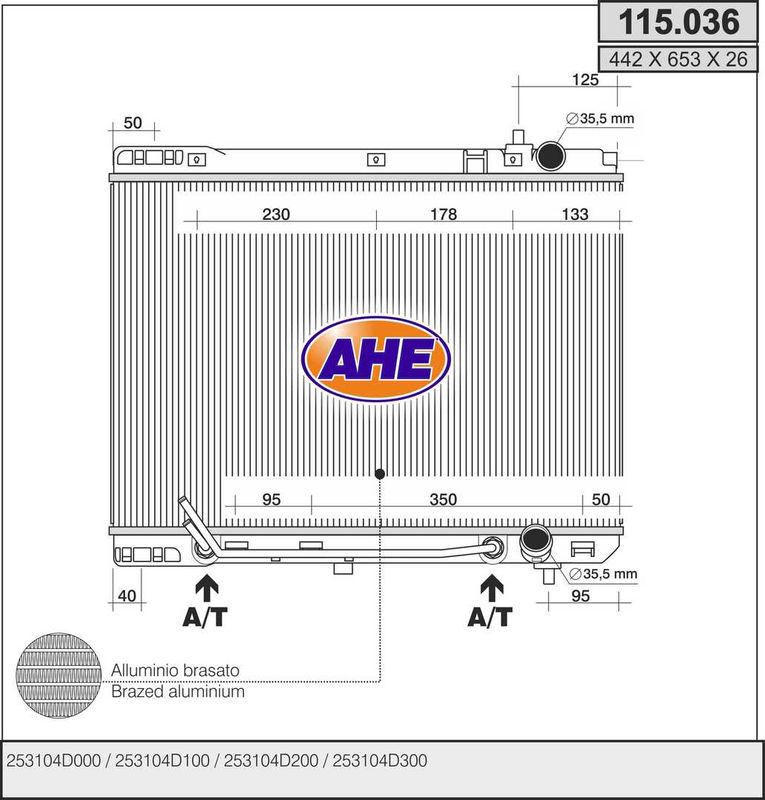 115036 AHE Радиатор, охлаждение двигателя