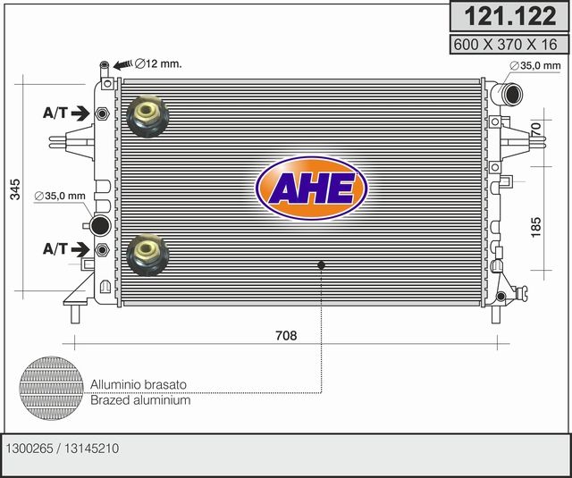 121122 AHE Радиатор, охлаждение двигателя