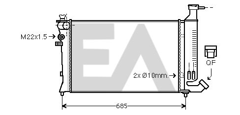 31R55075 EACLIMA Радиатор, охлаждение двигателя