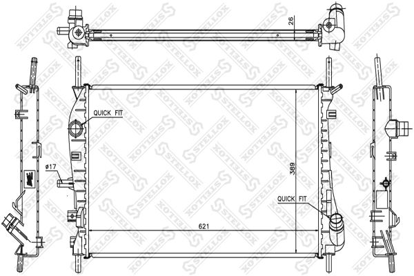 1025779SX STELLOX Радиатор, охлаждение двигателя