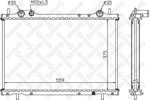 1025730SX STELLOX Радиатор, охлаждение двигателя