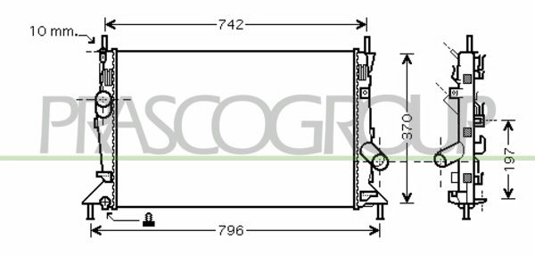 FD424R005 PRASCO Радиатор, охлаждение двигателя