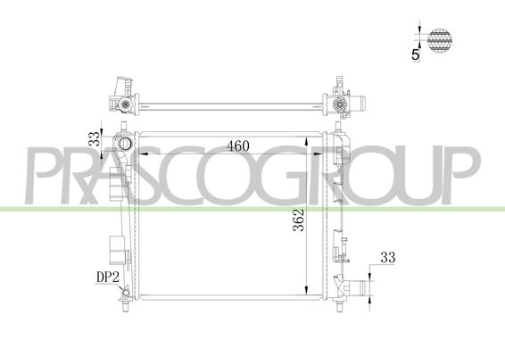 HN004R001 PRASCO Радиатор, охлаждение двигателя